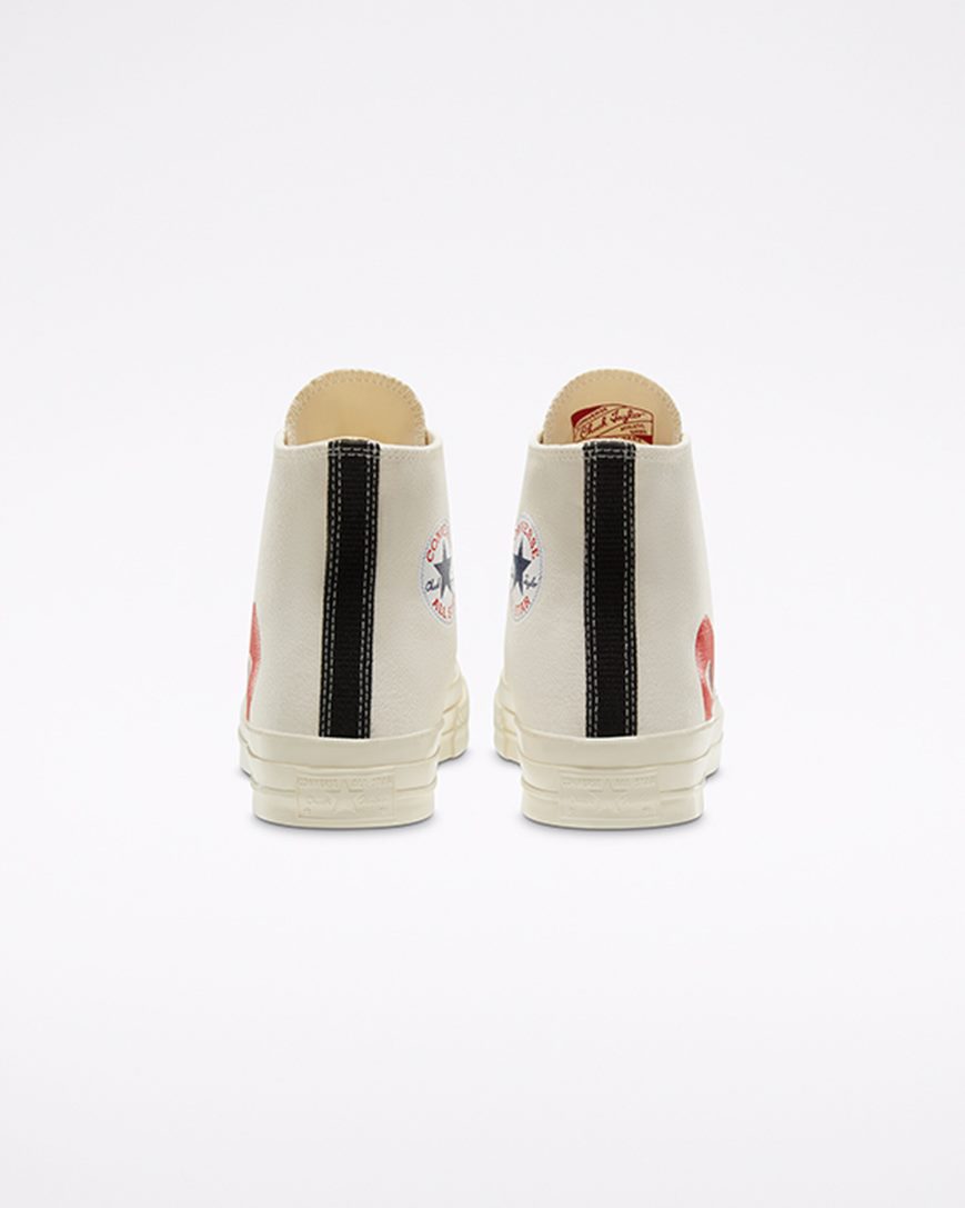 Men's Converse x Comme des Garçons PLAY Chuck 70 High Top Shoes White / Red | AU 8E613F